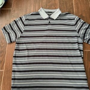 Nike Golf Men's Polo Shirt - Black and Gray Stripes size xl